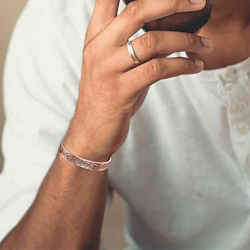 VikingPattern Copper Bracelet,99.99% Pure Copper Magnetic Bangles.