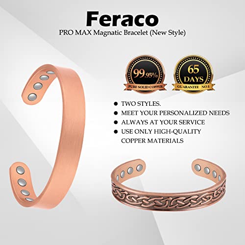 Pure Copper Plain Magnetic Heavyweight Cuff Bracelet for Men.