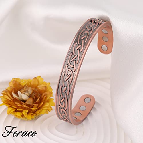 Pure Copper Plain Magnetic Heavyweight Cuff Bracelet for Men.