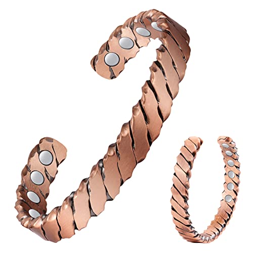 Feraco 12X Strength Wide Copper Bracelet for Men Magnetic