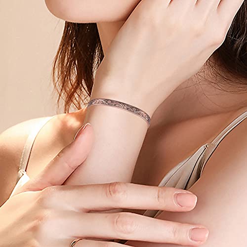 Vintage Flower Copper Cuff for Women with 11 Magnets.