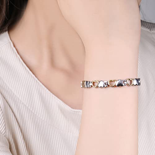 Magnet Bracelet & Ring for Women Titanium Steel Ultra Strength Magnetic Bracelets