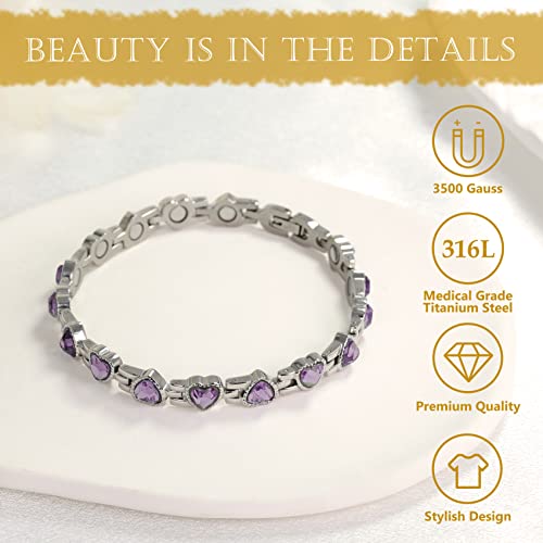 Love Sparkling Crystals Magnetic Bracelet for Women.
