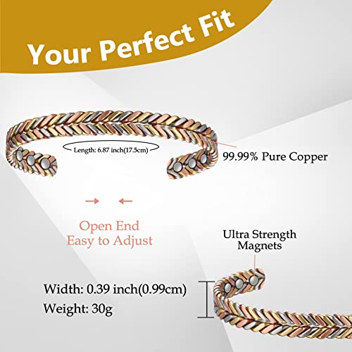 Fashionable Braided Copper Bracelet for Women.