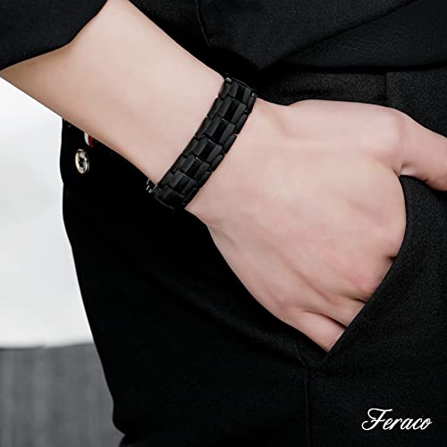 Titanium Steel Magnetic Bracelet with Double Row 4 Elements Magnets.