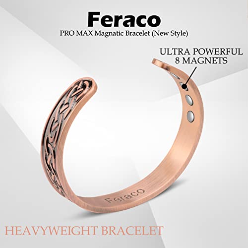 Pure Copper Plain Magnetic Heavyweight Cuff Bracelet for Men.