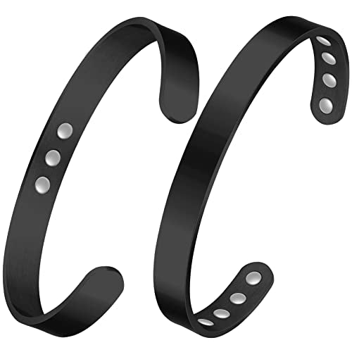 2 Pcs Sleek Copper Magnetic Bracelet with 11 Magnets.
