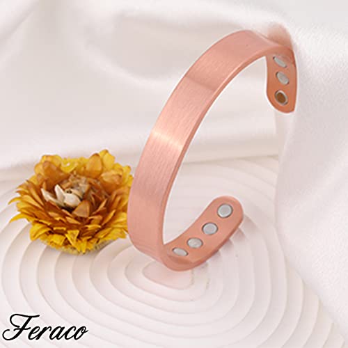 Pure Copper Plain Magnetic Heavyweight Cuff Bracelet for Men.
