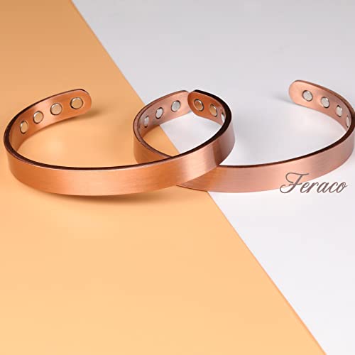 2 Pcs Sleek Copper Magnetic Bracelet with 11 Magnets.