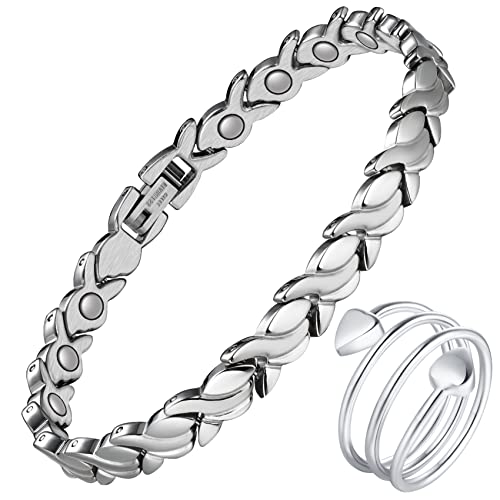 Magnet Bracelet & Ring for Women Titanium Steel Ultra Strength Magnetic Bracelets
