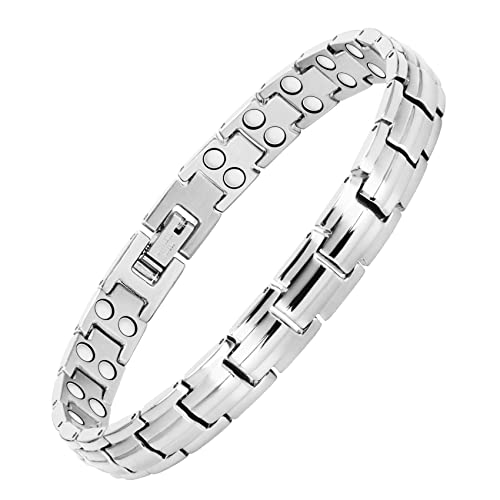 Titanium Steel Magnetic Bracelet with Neodymium Magnets.