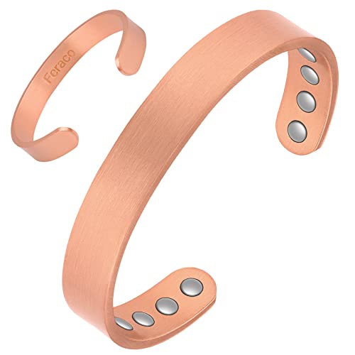 Pure Copper Plain Magnetic Heavyweight Cuff Bracelet for Men.