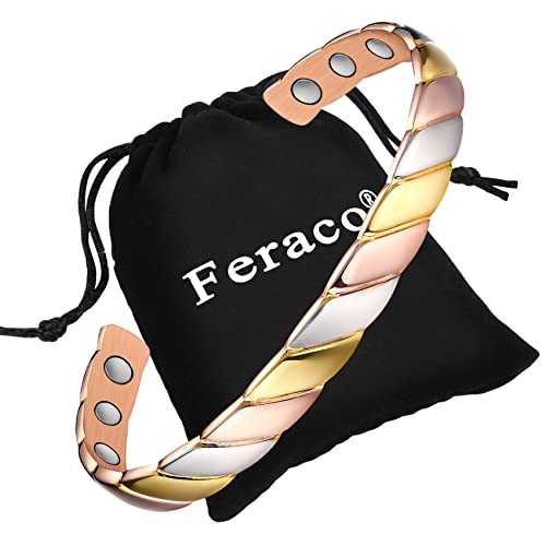 Fashionable Braided Pattern Copper Bracelet for Women.