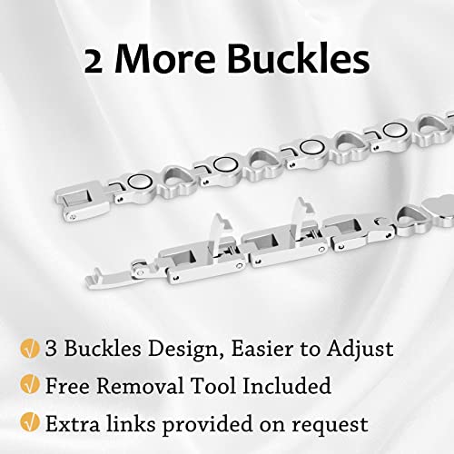 Magnet Bracelet & Ring for Women Titanium Steel Ultra Strength Magnetic Bracelets
