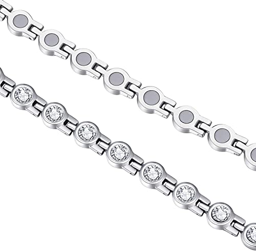 Gorgeous Sparkling Cubic Zirconia Magnetic Bracelet for Women.