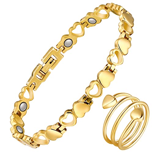 Magnet Bracelet & Ring for Women Titanium Steel Ultra Strength Magnetic Bracelets