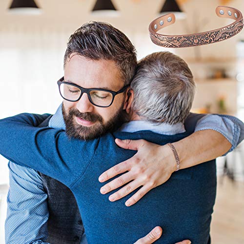 Vintage Dragon & Phoenix Pattern Copper Bracelet.
