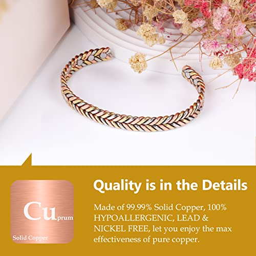 Fashionable Braided Copper Bracelet for Women.