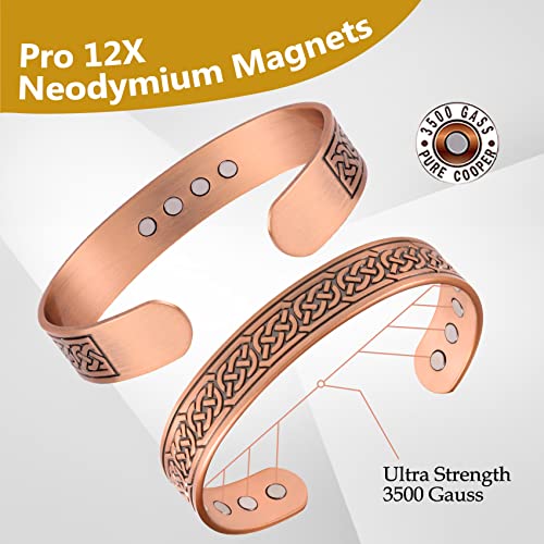 12X Strength Wide Copper Bracelet for Men.