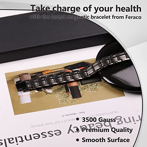 Titanium Steel Magnetic Bracelet with Double Row 4 Elements Magnets.