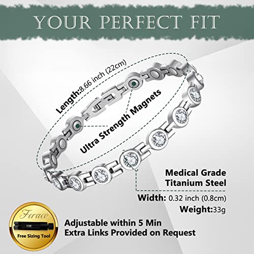 Gorgeous Sparkling Cubic Zirconia Magnetic Bracelet for Women.