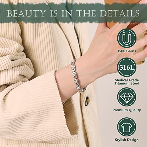 Gorgeous Sparkling Cubic Zirconia Magnetic Bracelet for Women.