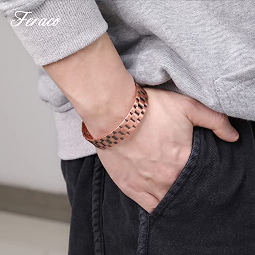 12X Strength Wide Copper Bracelet for Men Magnetic Bracelets for Men.