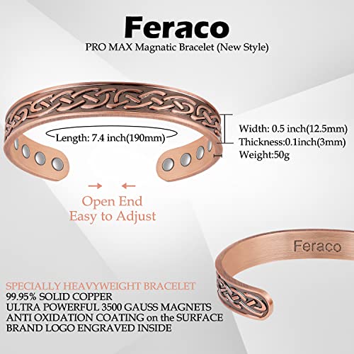 Pure Copper Plain Magnetic Heavyweight Cuff Bracelet for Men.