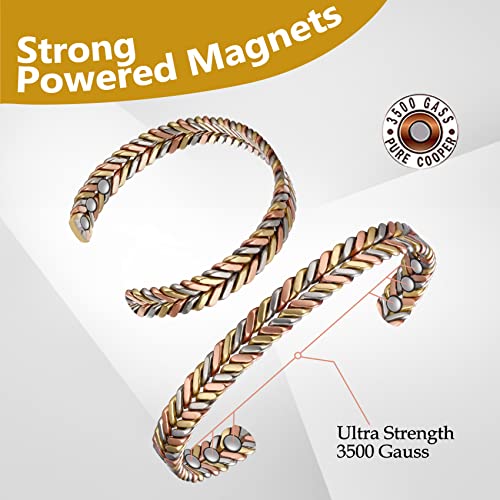 Fashionable Braided Copper Bracelet for Women.