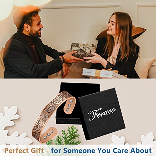 Solid Copper Magentic Bracelet with Tree of Life Pattern.