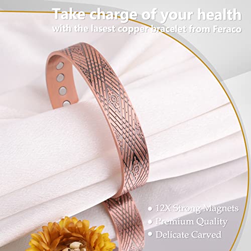 12X Strength Wide Copper Bracelet for Men.