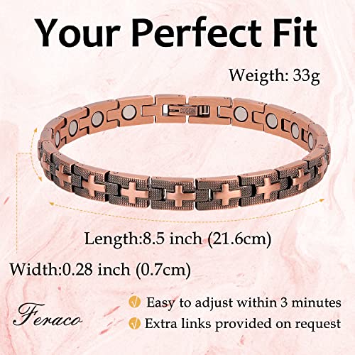 Cross 99.99% Solid Copper Magnetic Bracelets.