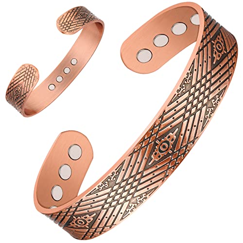 12X Strength Wide Copper Bracelet for Men.