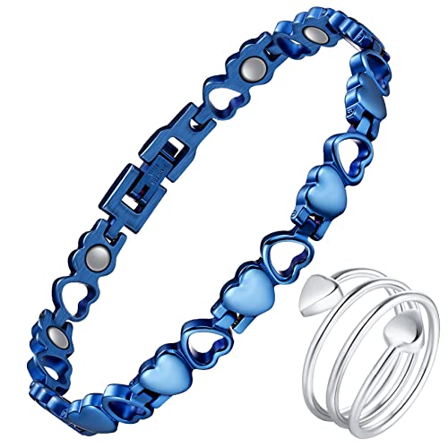 Magnet Bracelet & Ring for Women Titanium Steel Ultra Strength Magnetic Bracelets