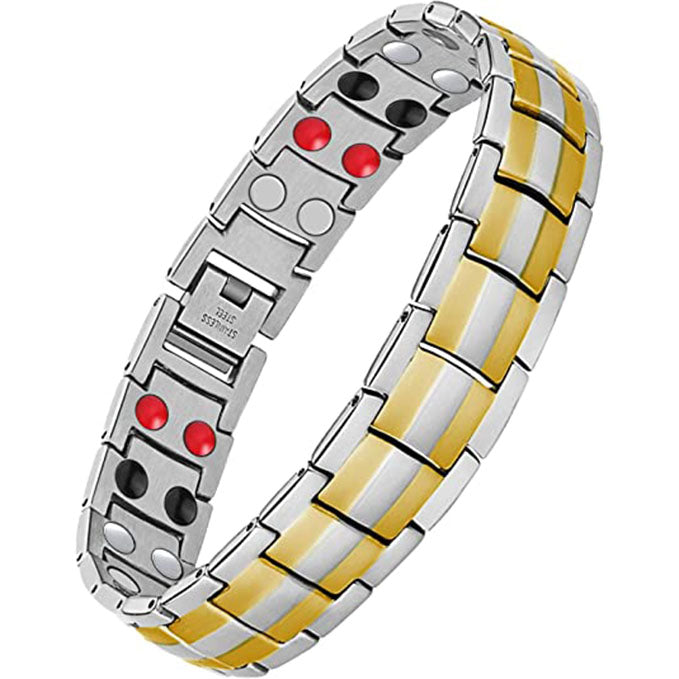 Double Row Magnetic Bracelets for Men Pain Relief Titanium Steel
