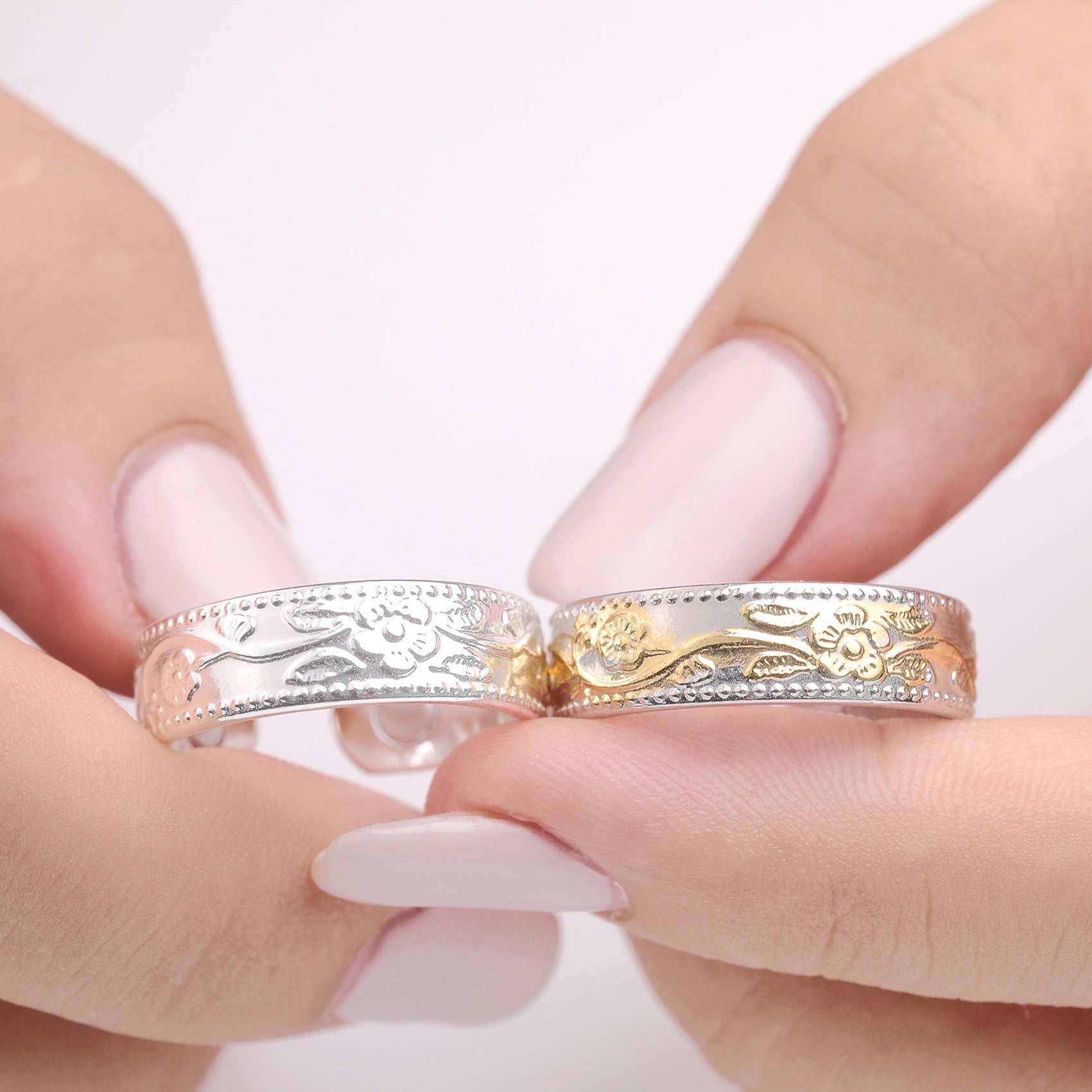 Women's Plum Blossom Magnets Copper Rings