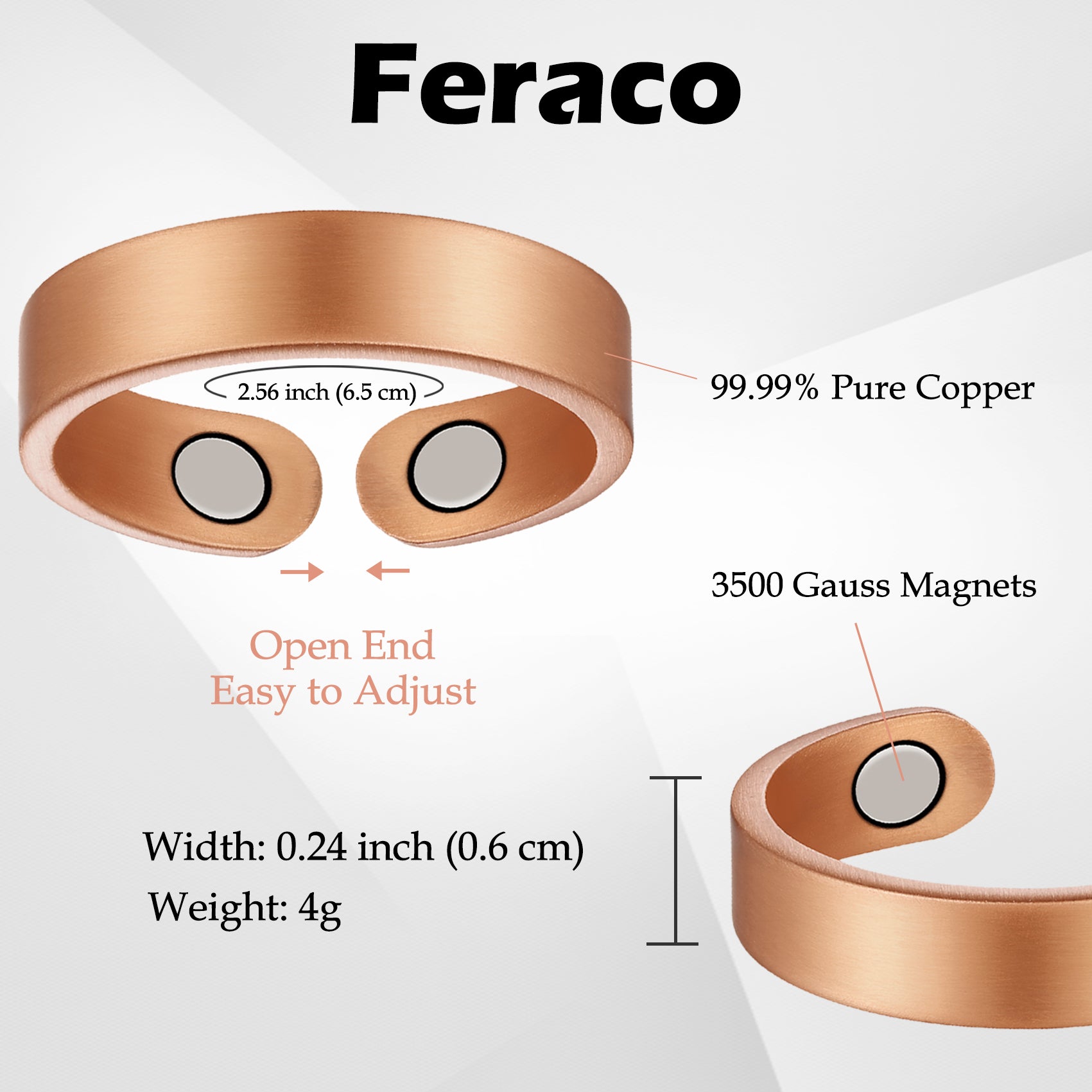 Glossy Magnets Copper Rings
