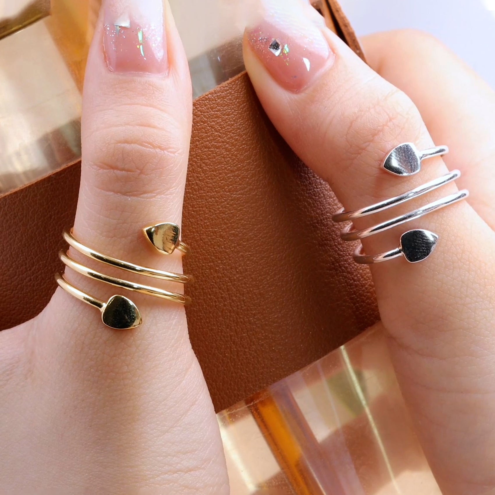 Women's Love Heart Magnets Copper Rings