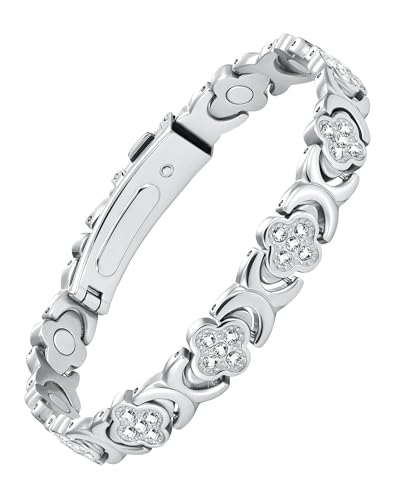 Feraco Ultra Strength Magnetic Bracelets for Women with Neodymium Therapy Magnets & Sparkling Zirconia