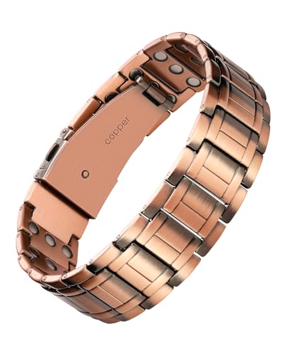 Feraco 3X Strength Copper Bracelet for Men, 99.99% Pure Copper