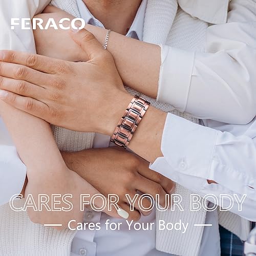Feraco 3X-Upgrade Copper Bracelets for Men 100% Pure Copper