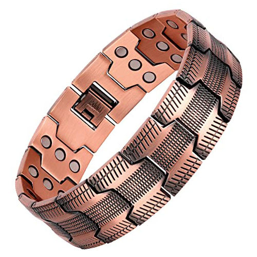 3X Copper Bracelets for Men Magnetic Bracelet with 3 Row Neodymium Magnets