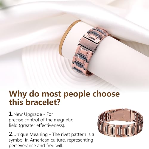 Feraco 3X-Upgrade Copper Bracelets for Men 100% Pure Copper