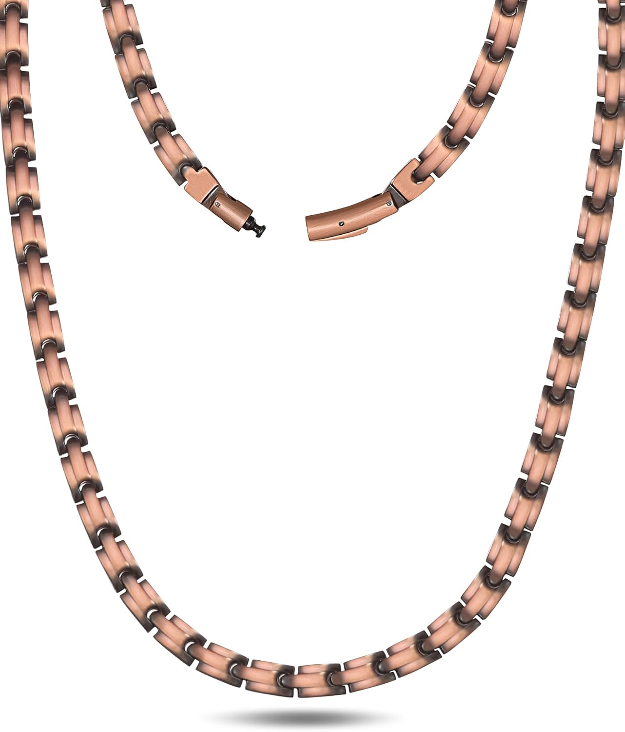 Feraco Copper Necklace for Men Women, 99.99% Pure Copper Magnetic Chains with 3500 Gauss Ultra Strength Neodymium Magnets, Adjustable Jewelry Gift with Sizing Tool