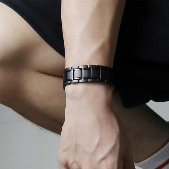 Midnight Black 3X Strength Copper Magnetic Bracelet for men