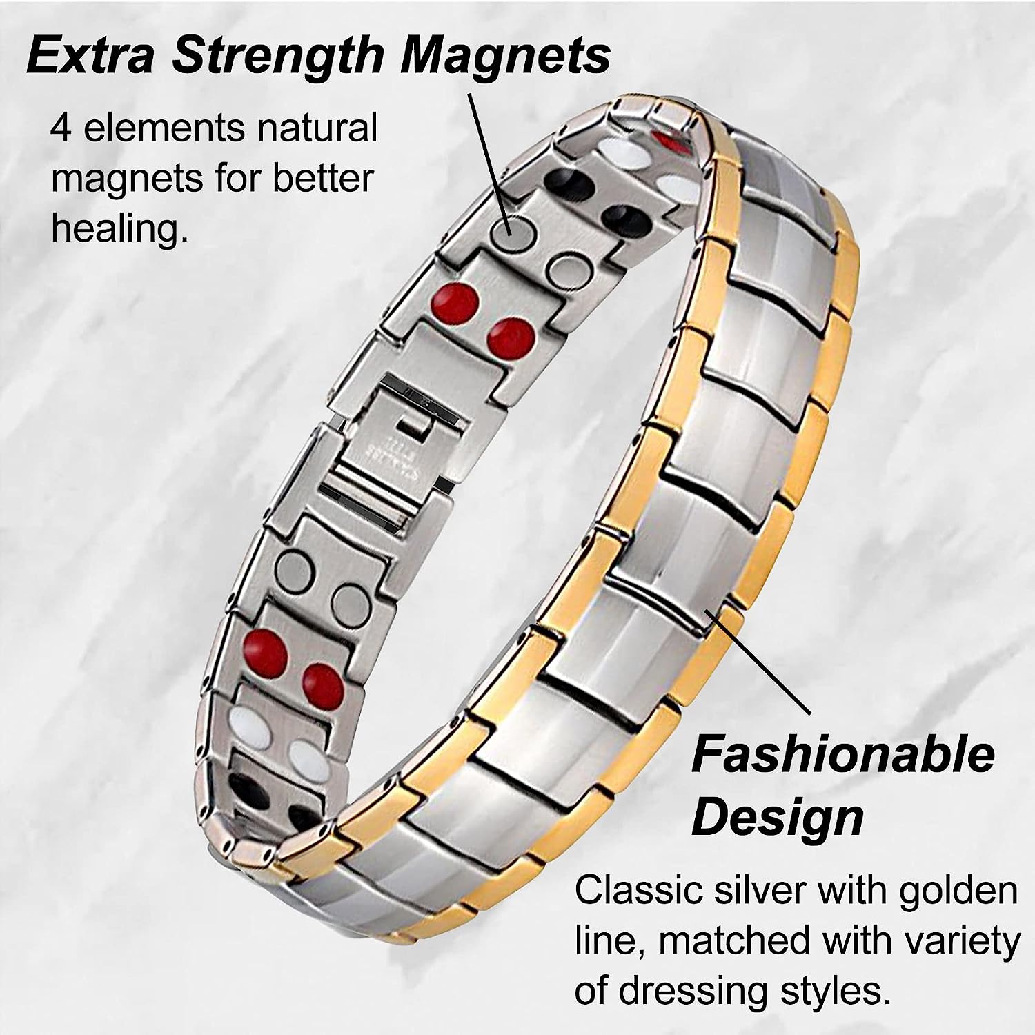 Germanium Infrared negative ion 4 Elements magnetic bracelet