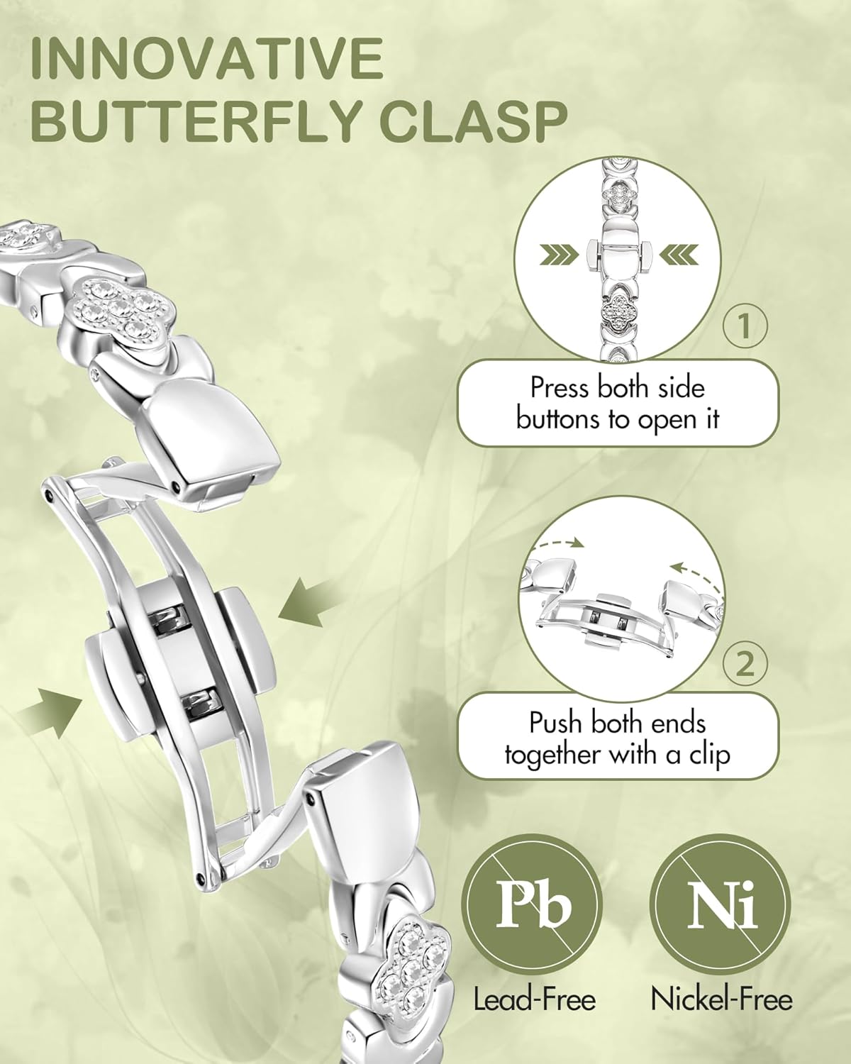 Feraco Pure Copper Bracelets for Women, 5X Ultra Strength Magnetic Bracelet with 5000 Gauss Neodymium Magnets & Upgraded Butterfly Clasp, Adjustable Jewelry Gift
