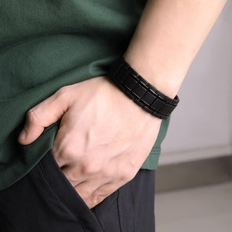 Midnight Black 3X Strength Copper Magnetic Bracelet for men
