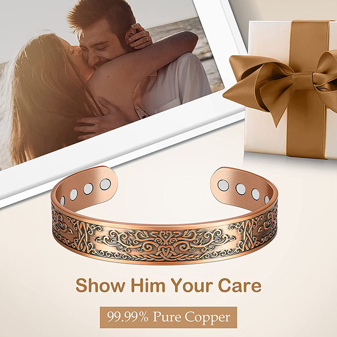 Men Wide Copper Bracelet