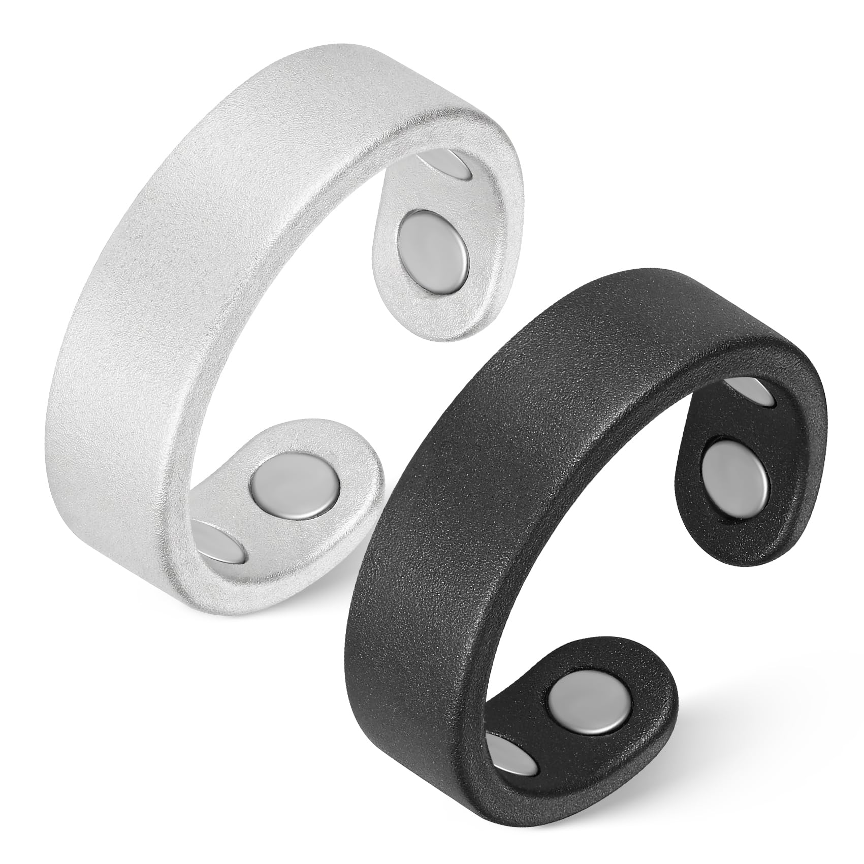Feraco 2 PCS Copper Rings for Women, Magnetic Therapy Ring with 9X Ultra Strength Magnets,Jewelry Valentine's Day Gifts